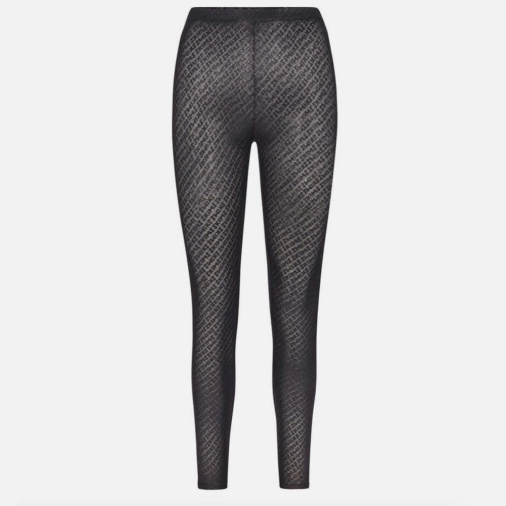 SKIMS Logo Mesh Onyx Foil Leggings SZ Medium Casual Athleisure NWT